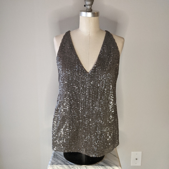 Express sequin backless top - Picture 2 of 5
